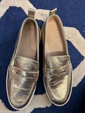 Vionic Metallic Gold Slip-On Penny Loafers
